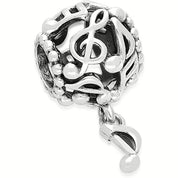 Charm Globo de Notas Musicales Plata