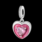 Charm Corazon Rosa Brillante, Inspirado En Barbie