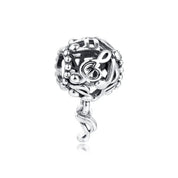 Charm Globo de Notas Musicales Plata