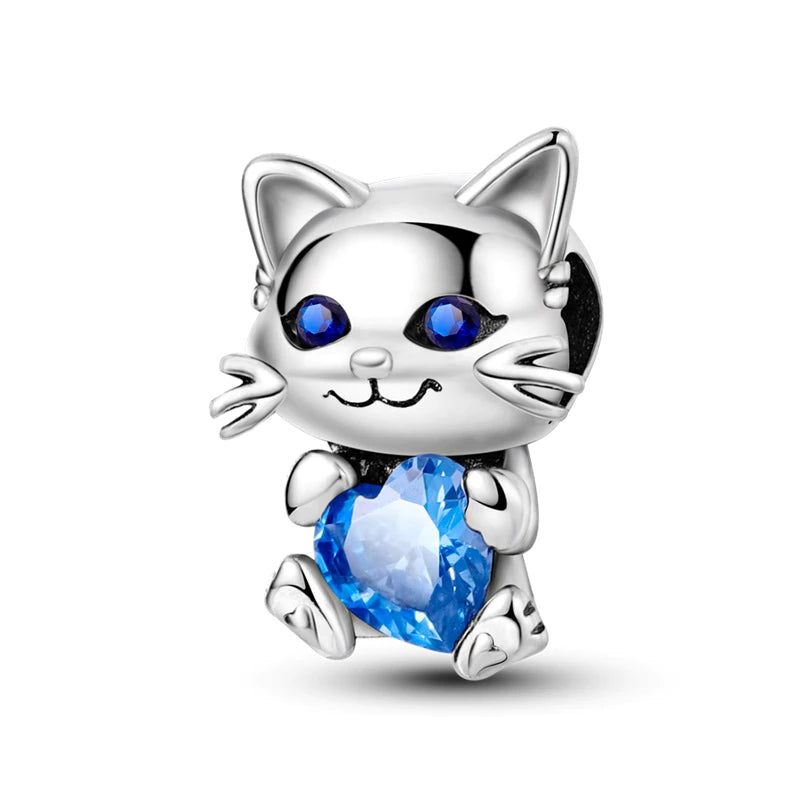 Charm Gatito con Gema Azul