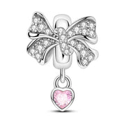 Charm Corazón Rosa y Moño