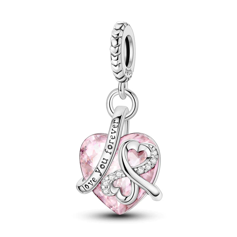 Charm Corazón Rosa "I Love You Forever"