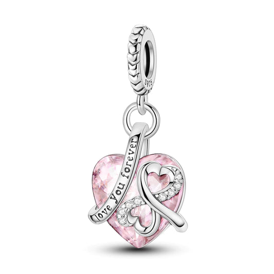 Charm Coraz√≥n Rosa "I Love You Forever"