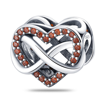 Charm Amor Infinito Con Gemas Rojas