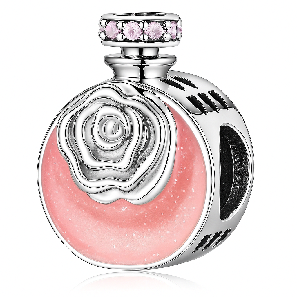 Charm Perfume Rosa Flor Plata