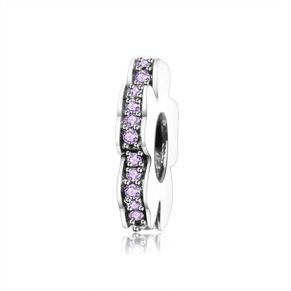 Charm Forma de Flor con Gemas Rosas
