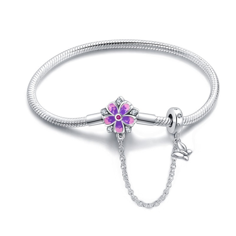 Pulsera Flor Violeta