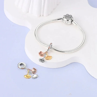 Charm Colgante de Hojas de Ginkgo Biloba