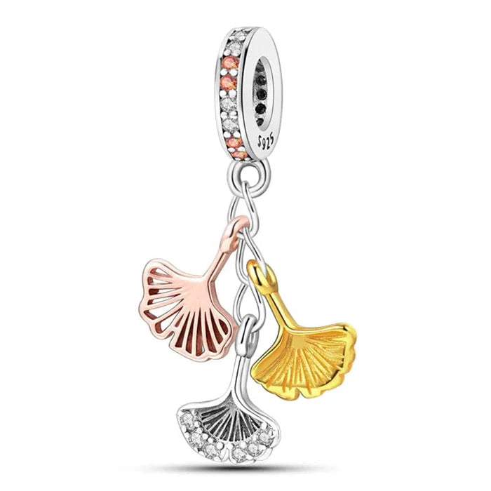 Charm Colgante de Hojas de Ginkgo Biloba