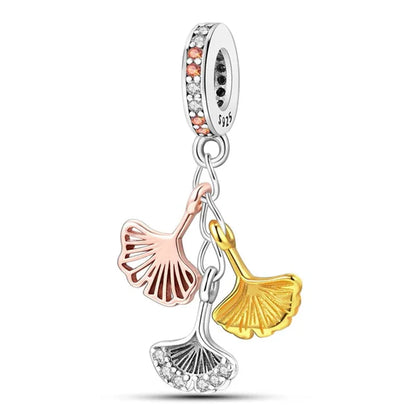 Charm Colgante de Hojas de Ginkgo Biloba