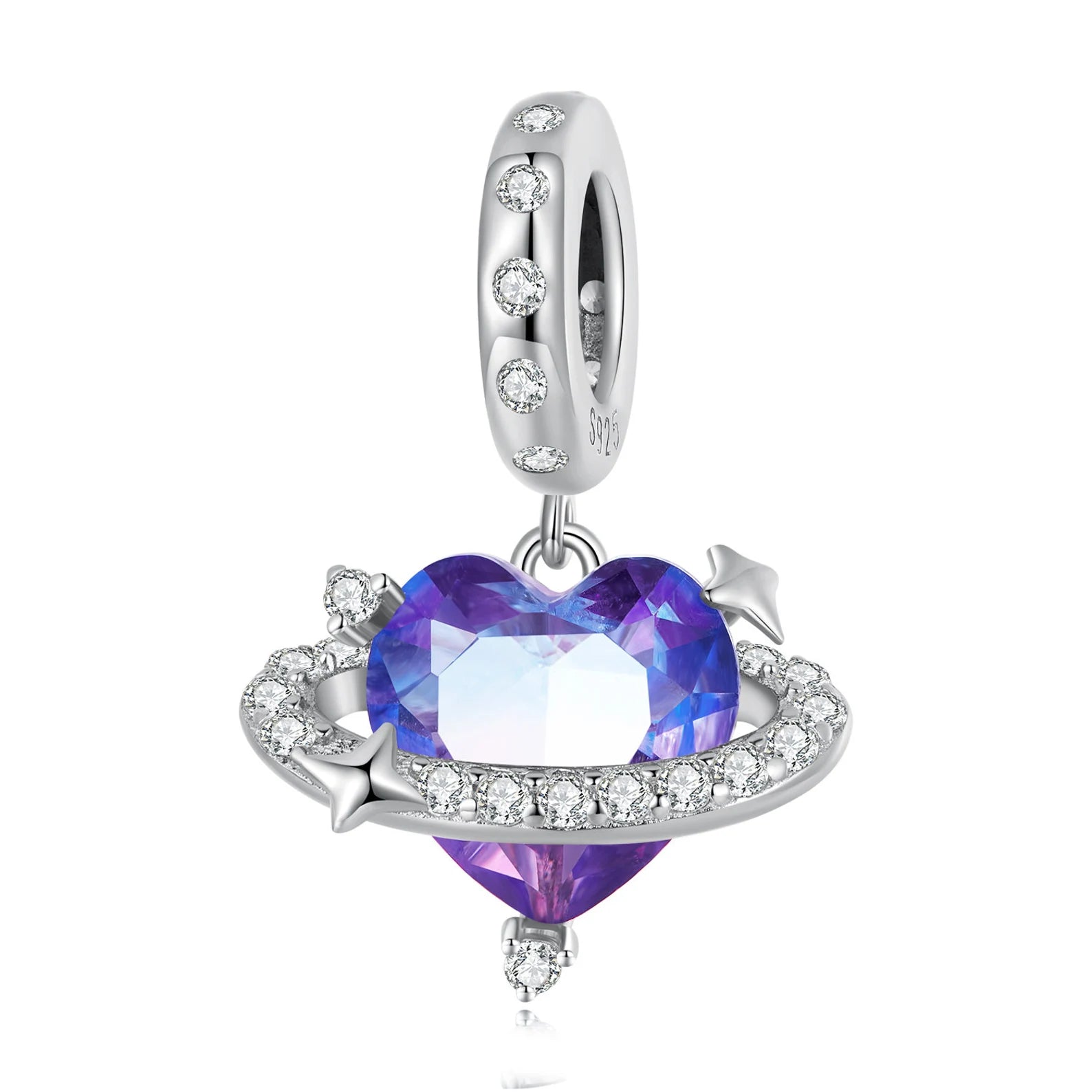 Charm Planeta con Diamante Morado
