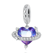 Charm Planeta con Diamante Morado