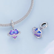 Charm Planeta con Diamante Morado