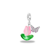 Charm Tulipán y Mariposa Rosas