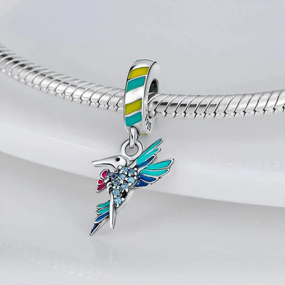 Charm Colibri Azul Diamantado