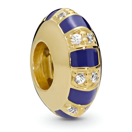 Charm Abalorio Dorado con Azul