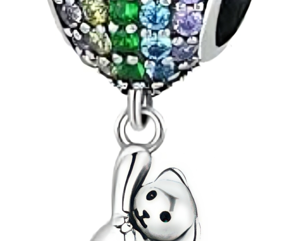 Charm Osito y Globo de Corazón