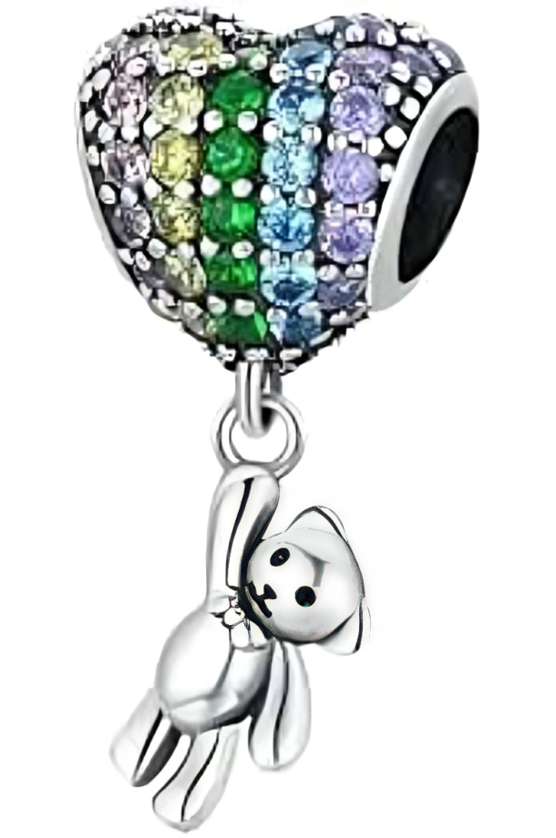 Charm Osito y Globo de Corazón