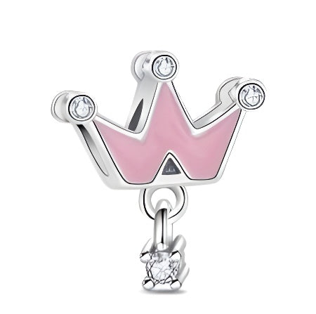 Charm Corona Rosa y Diamante