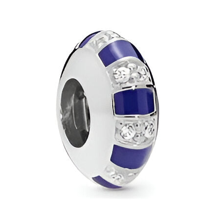 Charm Abalorio Plateado con Azul