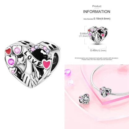 Charm Corazon de Manos Entrelazadas "Love"