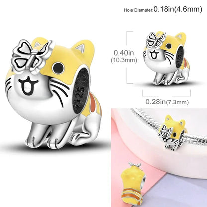 Charm Gatito Amarillo & Mariposa