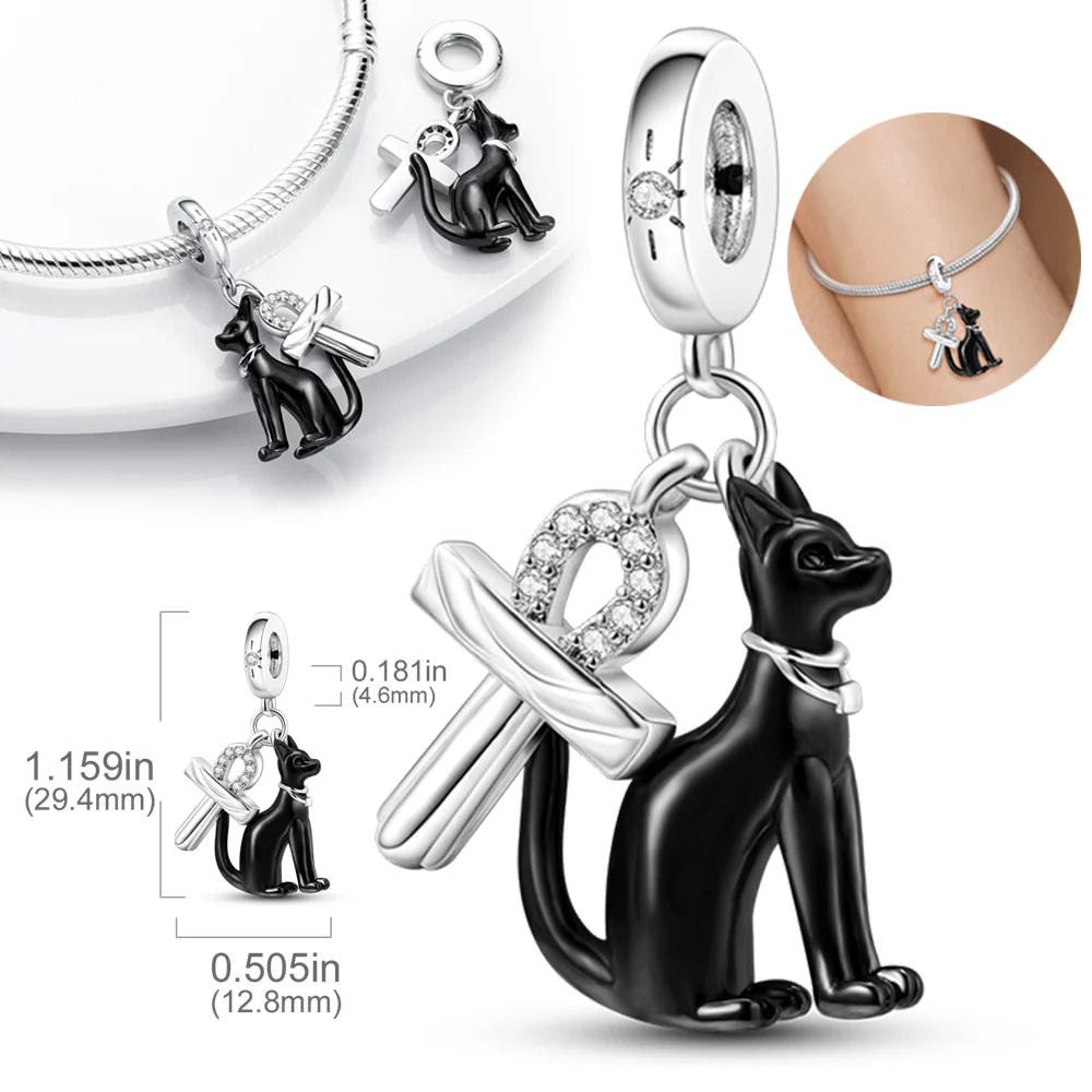 Charm Gato Egipcio y Cruz