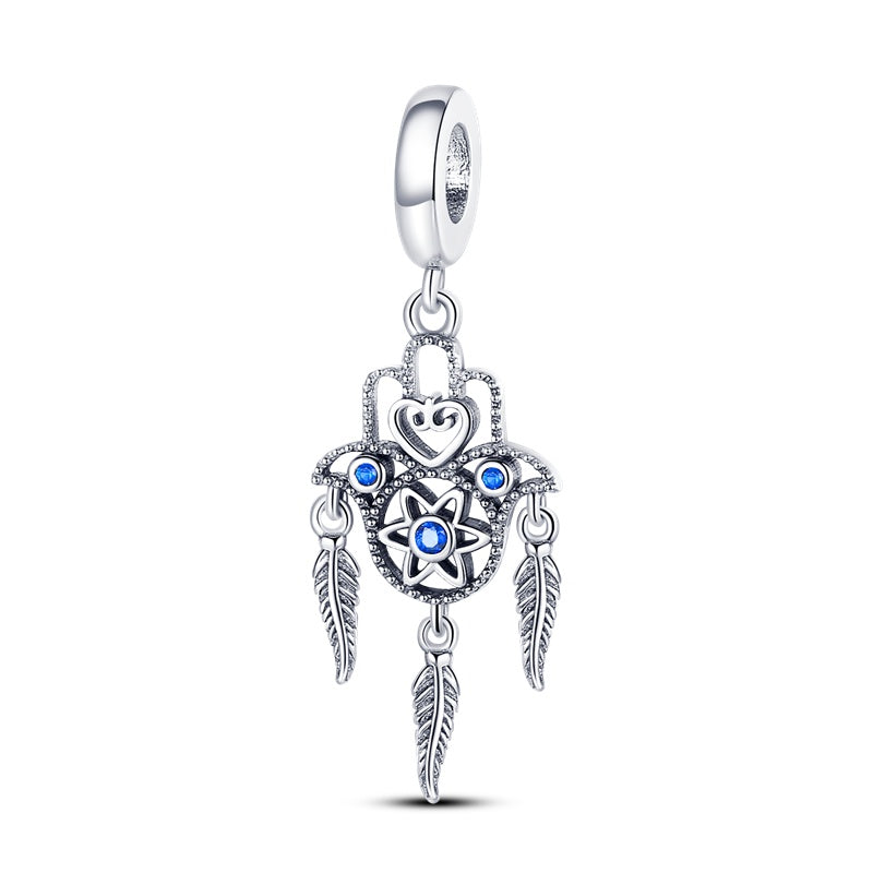 Charm Hamsa y Plumas