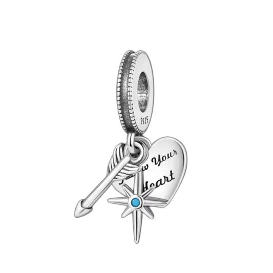 Charm Corazon Estrella y Flecha