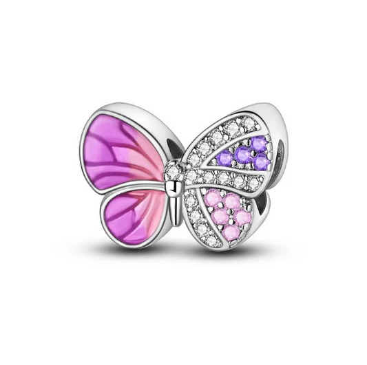 Charm Mariposa Rosa Diamantada
