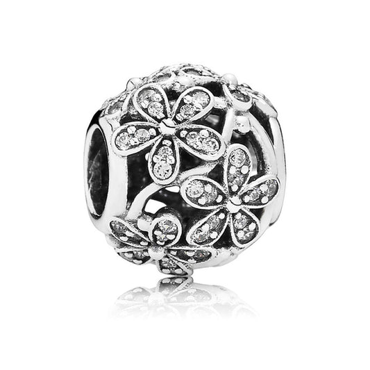 Charm Abalorio Flores Brillantes