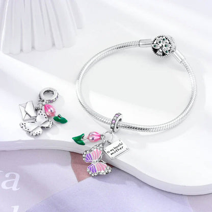 Charm Mariposa y Tulipan "To My Beautiful Mother"