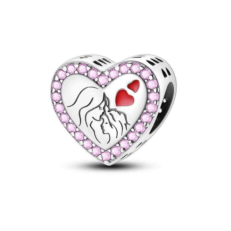 Charm Corazon Rosa "Amor de Madre"
