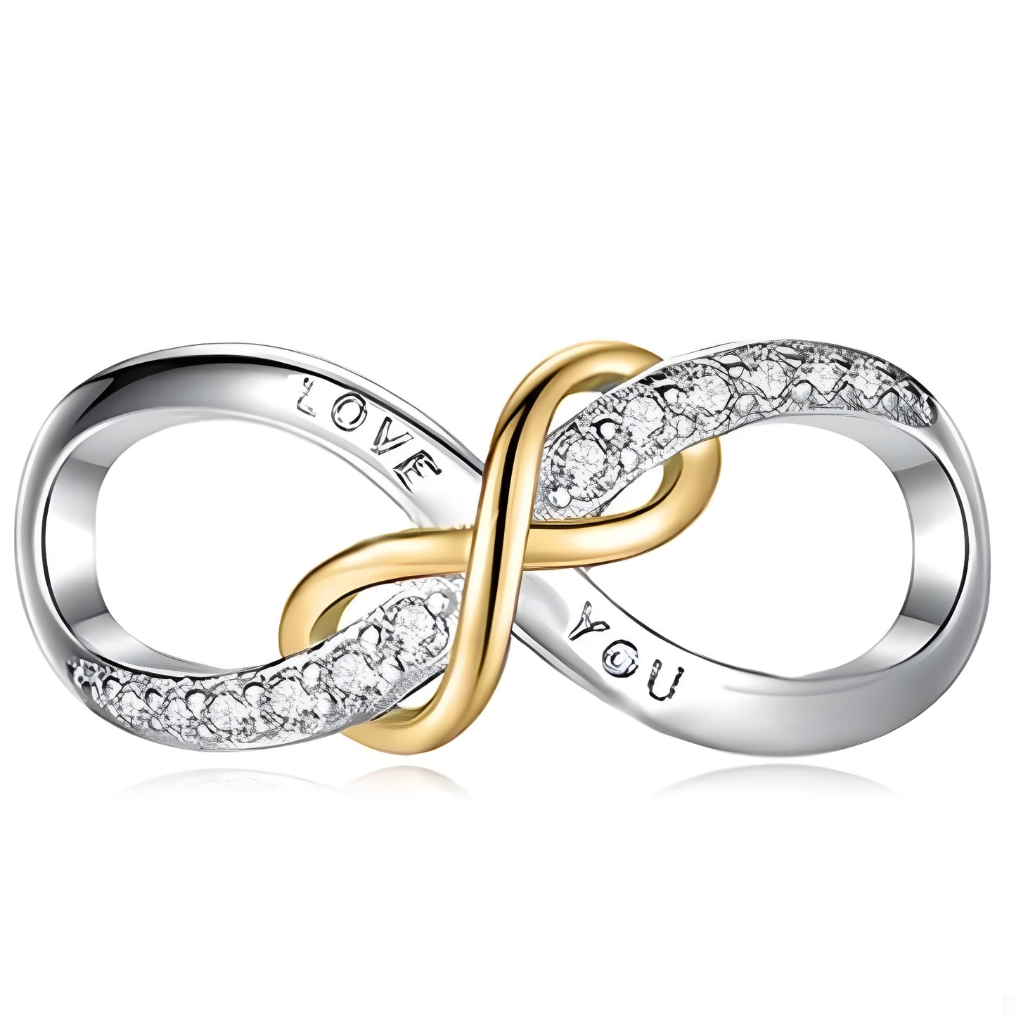 Charm Infinitos Plata y Dorado "Love You"