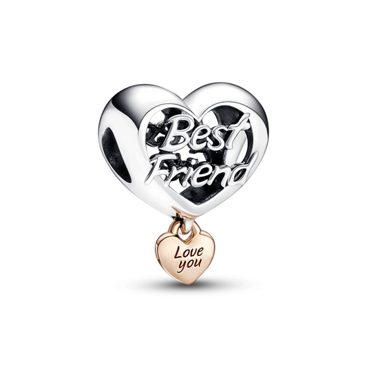 Charm Corazon Best Friend Plateado