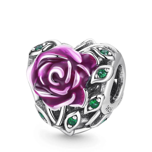 Charm Corazon Rosa Morada