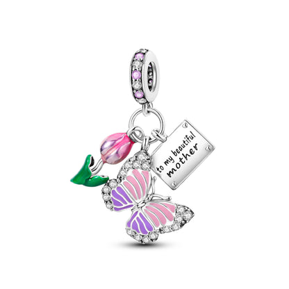 Charm Mariposa y Tulipan "To My Beautiful Mother"