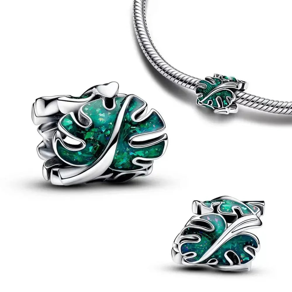 Charm Hoja Tropical Verde