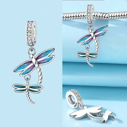 Charm Libelulas Vector Azul