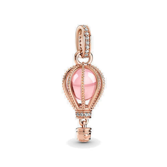 Charm Globo Aerost√°tico Dorado Rosa