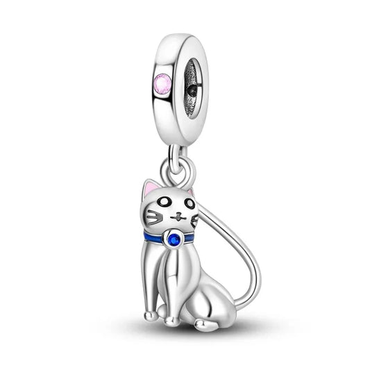 Charm Gato Plateado