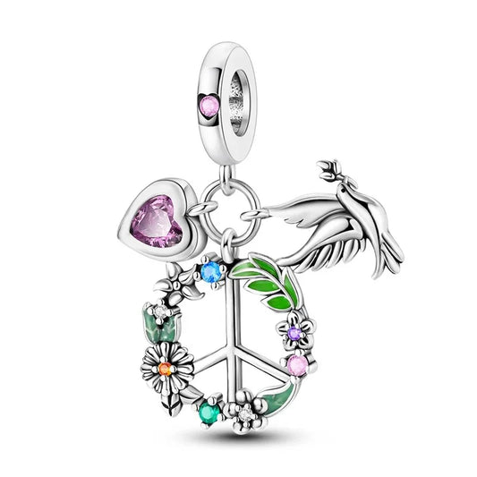 Charm Corazon, Paloma y Simbolo de Paz
