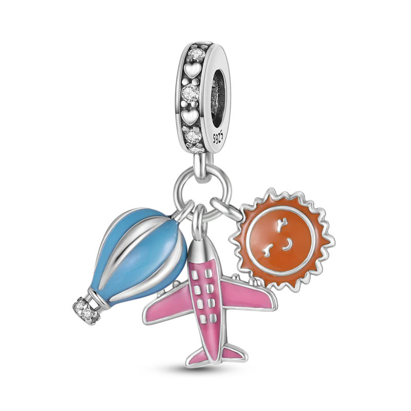 Charm Globo, Avion & Sol Sonriente