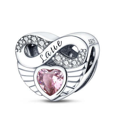 Charm Corazon Rosa & Infinito Amor