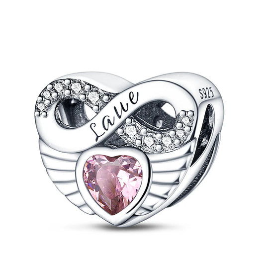 Charm Corazon Rosa & Infinito Amor