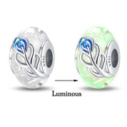 Charm Abalorio de Flor Azul Fluorescente
