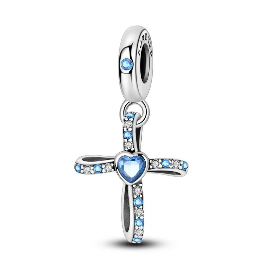 Charm Cruz y Corazon Azul